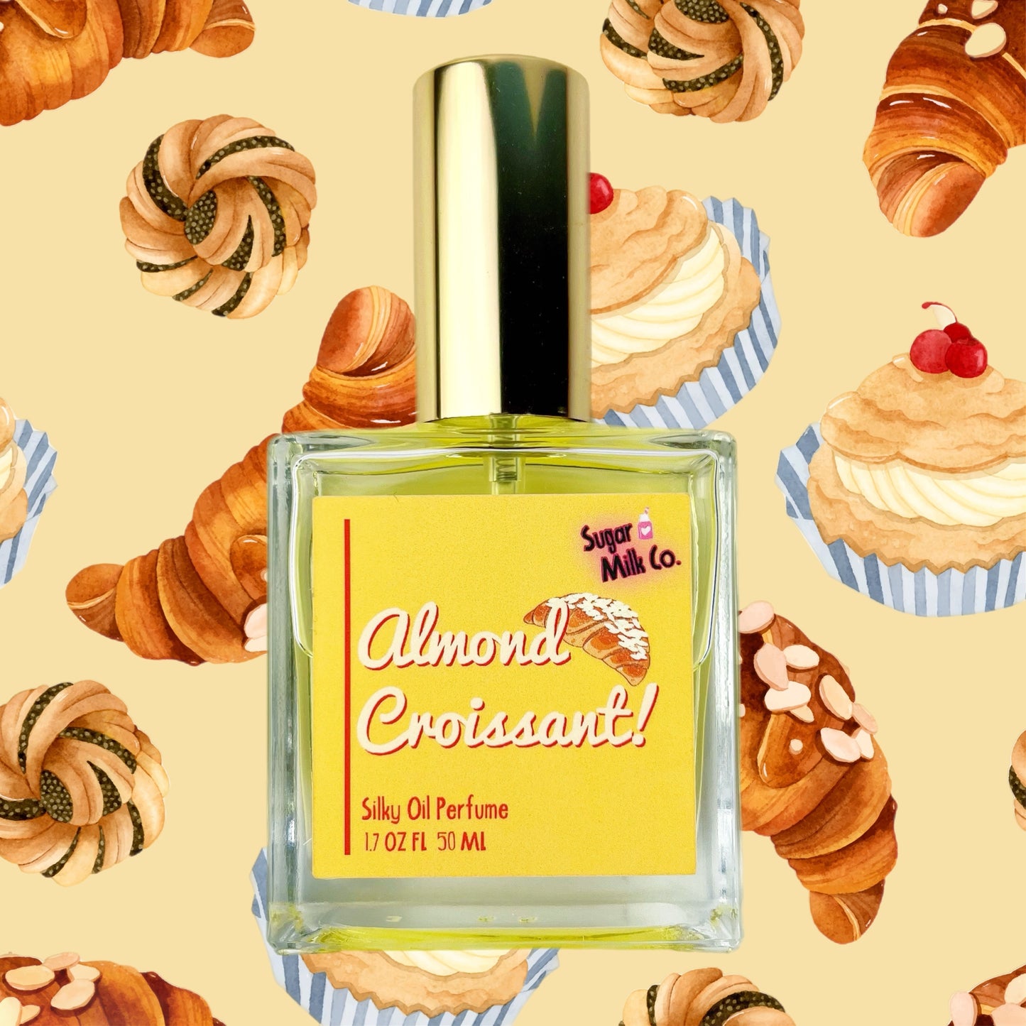 Almond Croissant Perfume, Hair and Body Perfume, Niche Perfumes, gourmand perfumes.